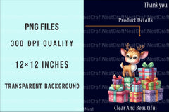 Funny Reindeer Christmas Clipart Bundle 8 - CraftNest - Digital Crafting and Art