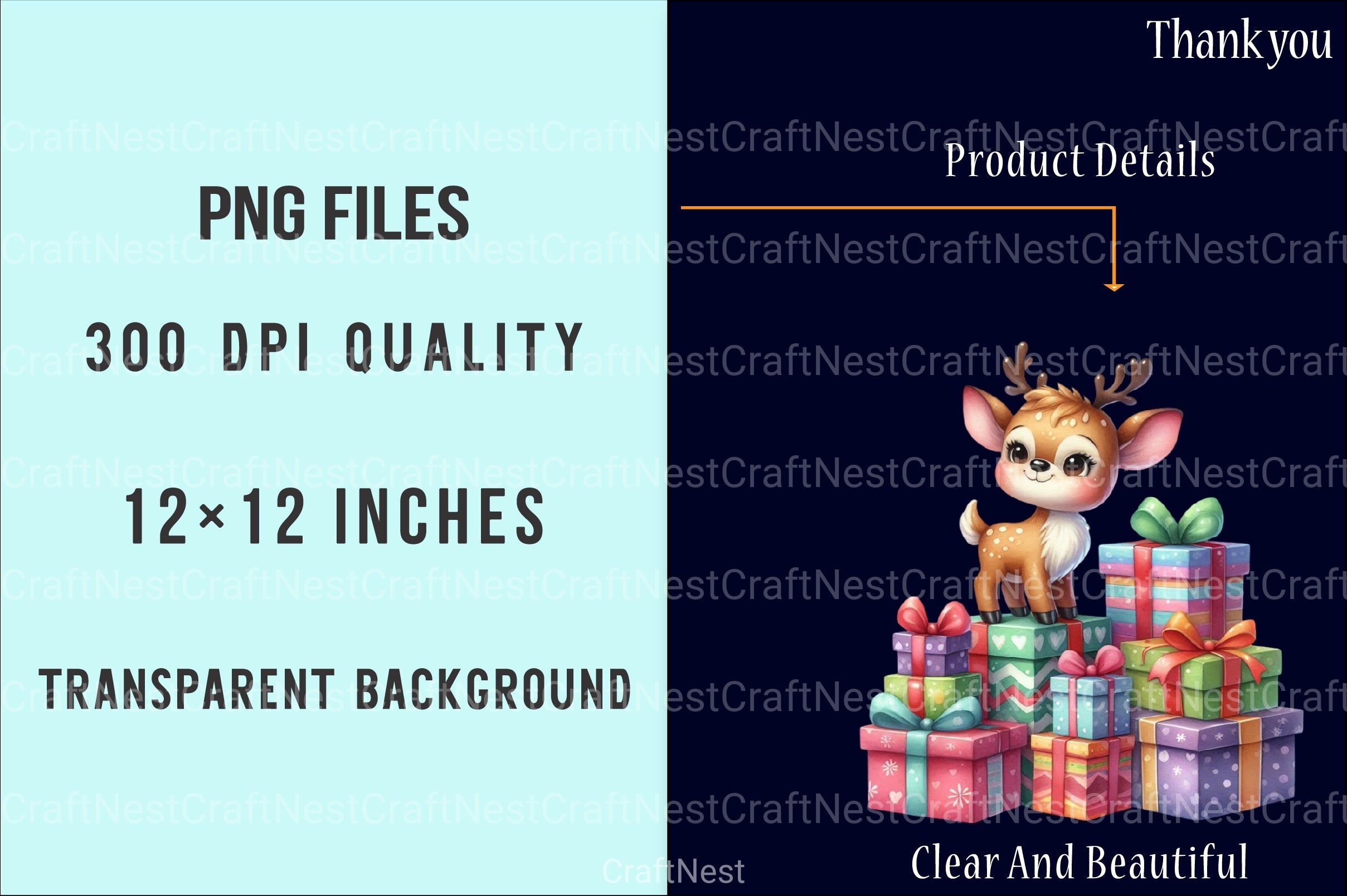 Funny Reindeer Christmas Clipart Bundle 8 - CraftNest - Digital Crafting and Art