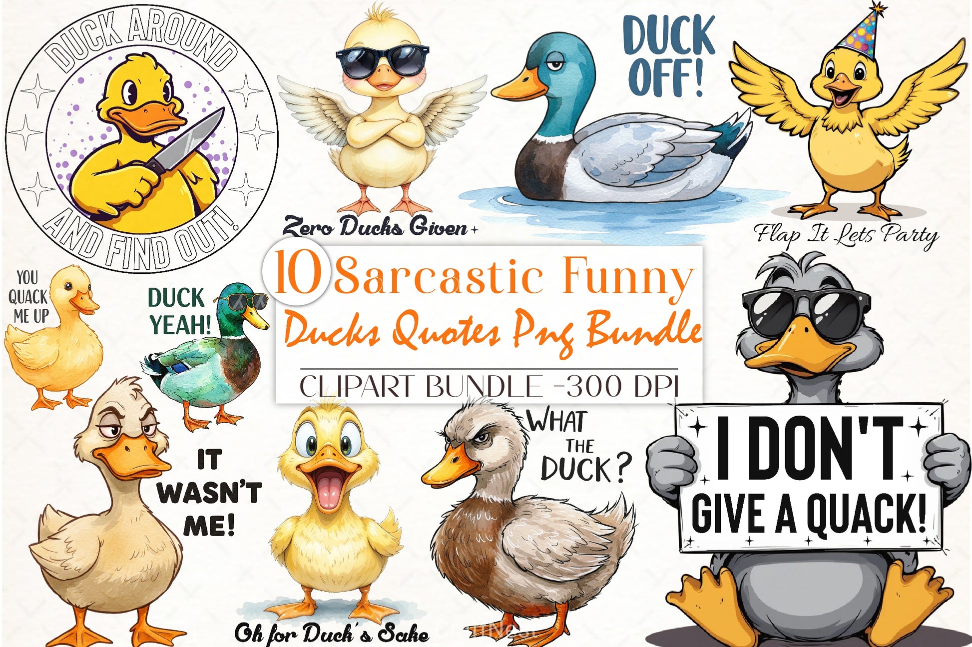 Sarcastic Ducks Quotes Clipart Bundle - CraftNest - Digital Crafting and Art