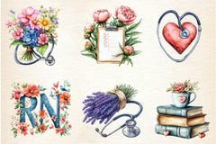 Flower Nurse Life Clipart Bundle - CraftNest - Digital Crafting and Art