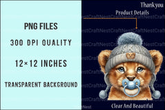 Winter Baby Animals Clipart Bundle: Pacifier Collection - CraftNest - Digital Crafting and Art