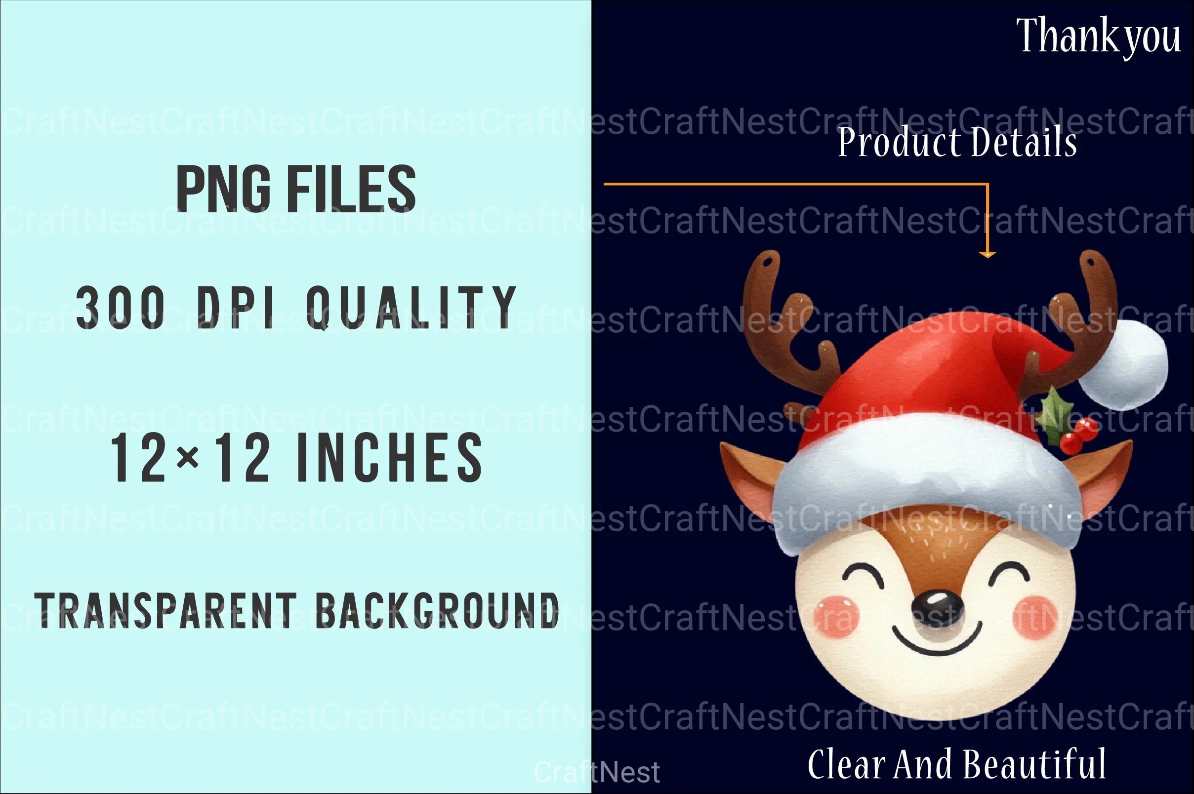 Quirky Christmas Reindeer Clipart Bundle 25 - CraftNest - Digital Crafting and Art