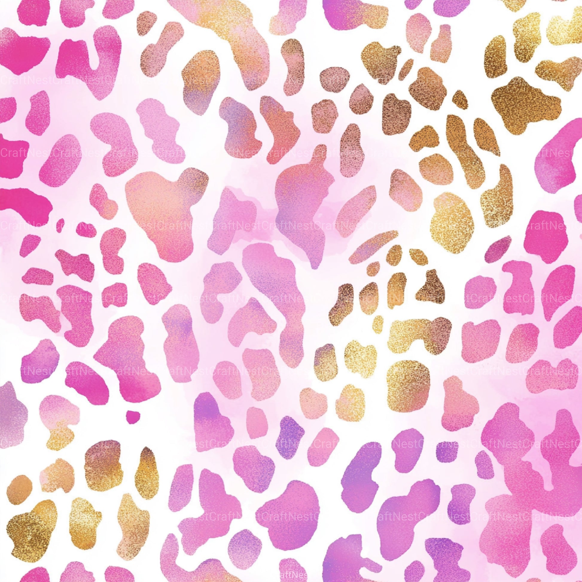 Pink and Gold Leopard Digital Paper 44 - CraftNest - Digital Crafting and Art