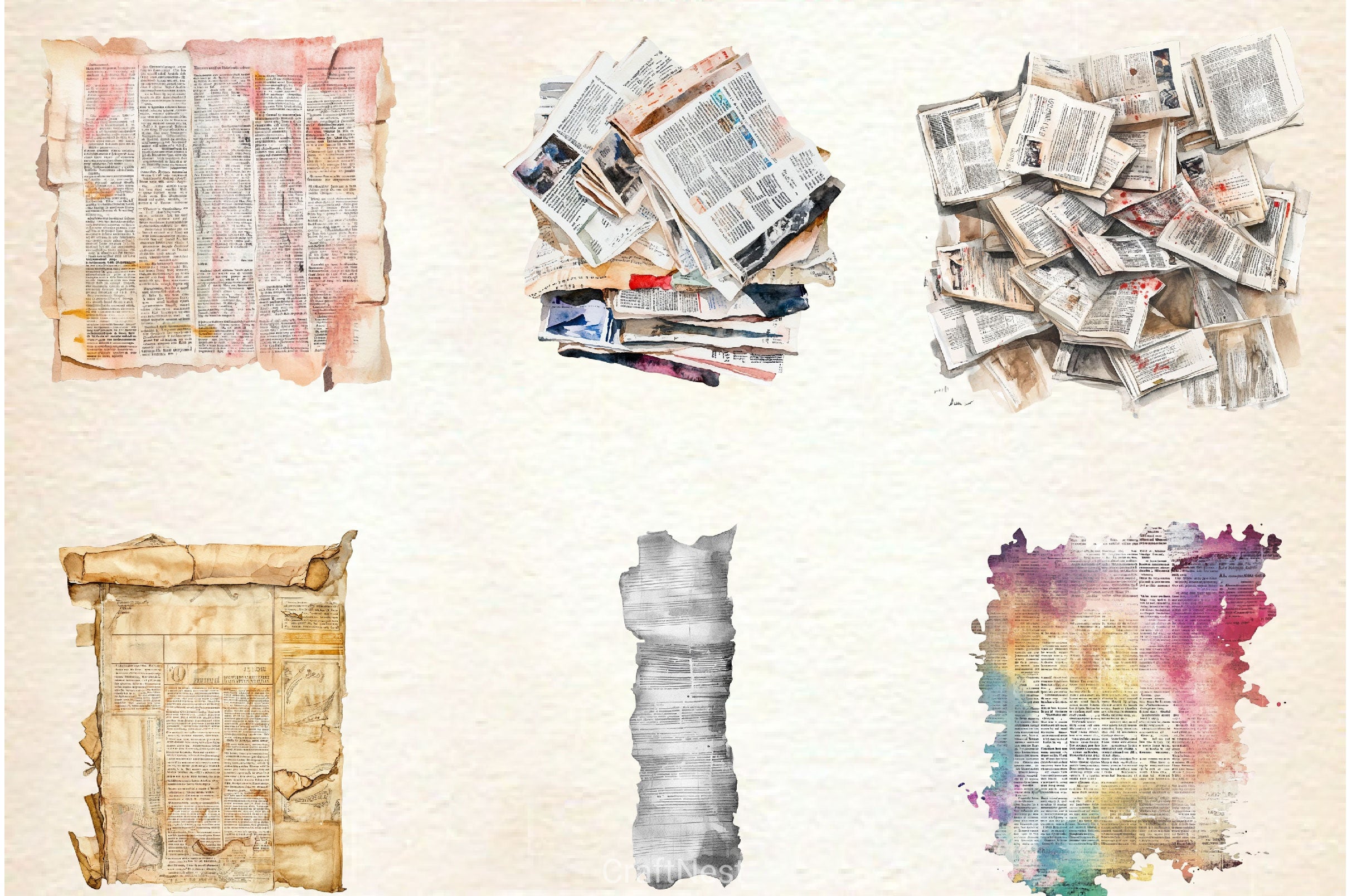 Old Newspaper Clippings Clipart Bundle - CraftNest - Digital Crafting and Art