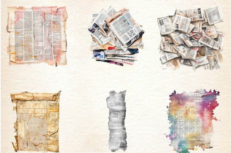 Old Newspaper Clippings Clipart Bundle - CraftNest - Digital Crafting and Art