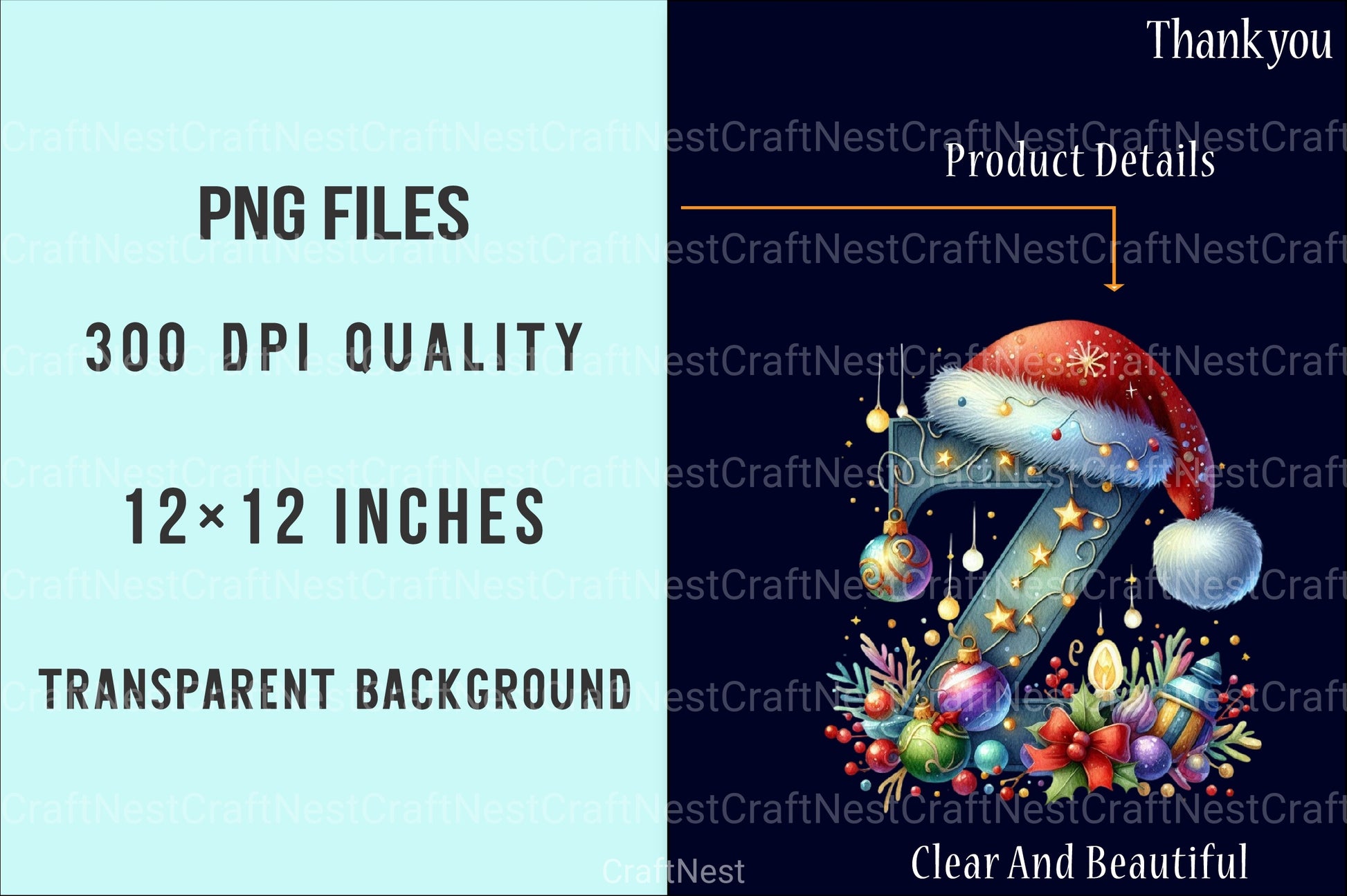 Christmas Alphabet Letters Santa Hat Clipart Bundle - CraftNest - Digital Crafting and Art