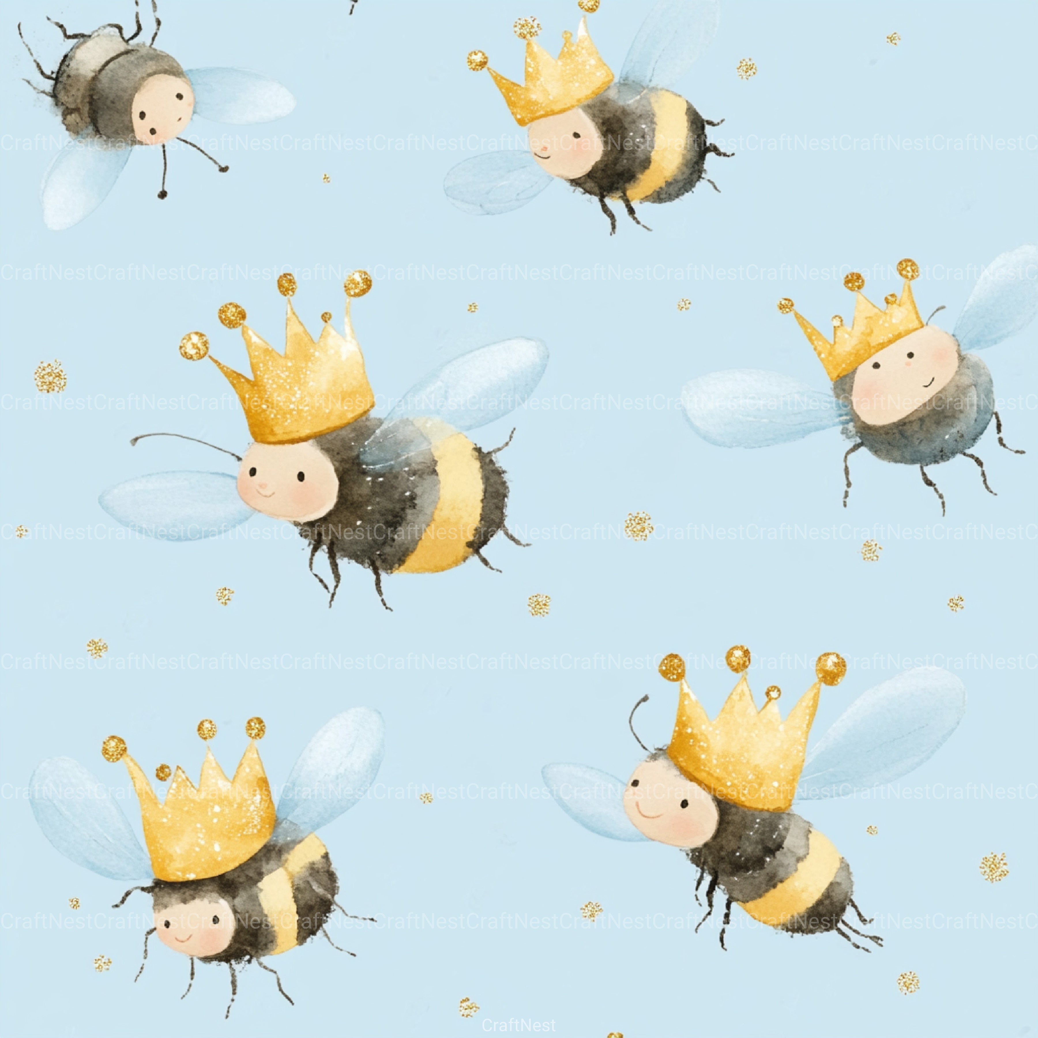 Princess Bee Digital Paper - CraftNest - Digital Crafting and Art