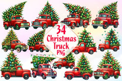 Christmas Truck Clipart Bundle 2 - CraftNest - Digital Crafting and Art