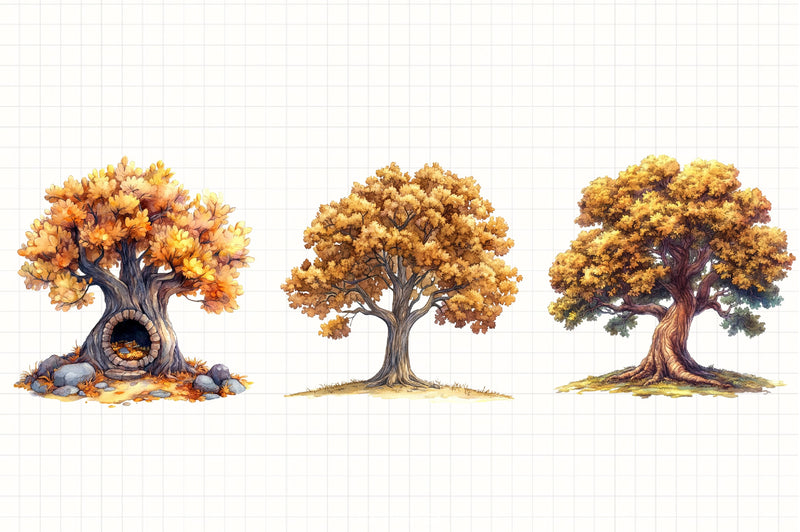 Autumn Trees Clipart Bundle 4 - CraftNest - Digital Crafting and Art