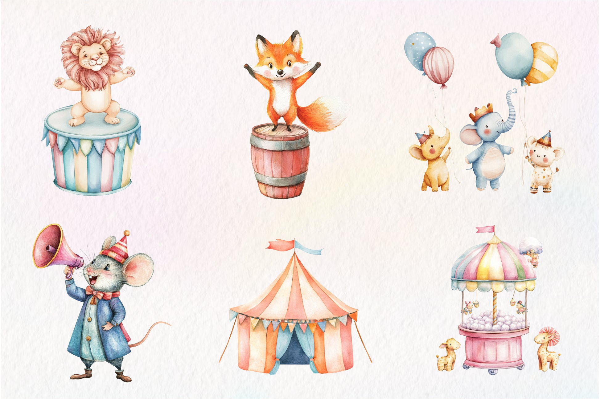 Vintage Circus Party Animal Clipart Bundle - CraftNest - Digital Crafting and Art
