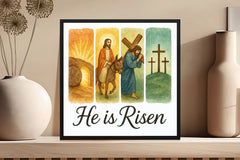 Brushstroke Jesus Easter Clipart Bundle: He Is Risen - CraftNest - Digital Crafting and Art