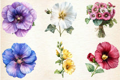 Hollyhock Clipart Bundle - CraftNest - Digital Crafting and Art