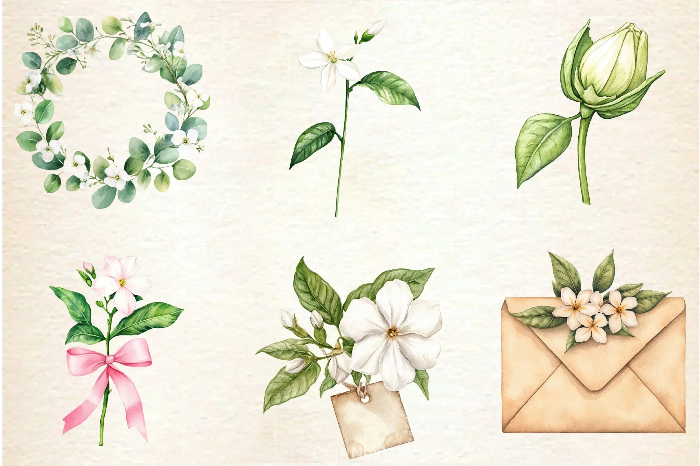 Spring Jasmine Flower Clipart Bundle 5 - CraftNest - Digital Crafting and Art
