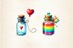 Love Bottle Valentine Clipart Bundle - CraftNest - Digital Crafting and Art