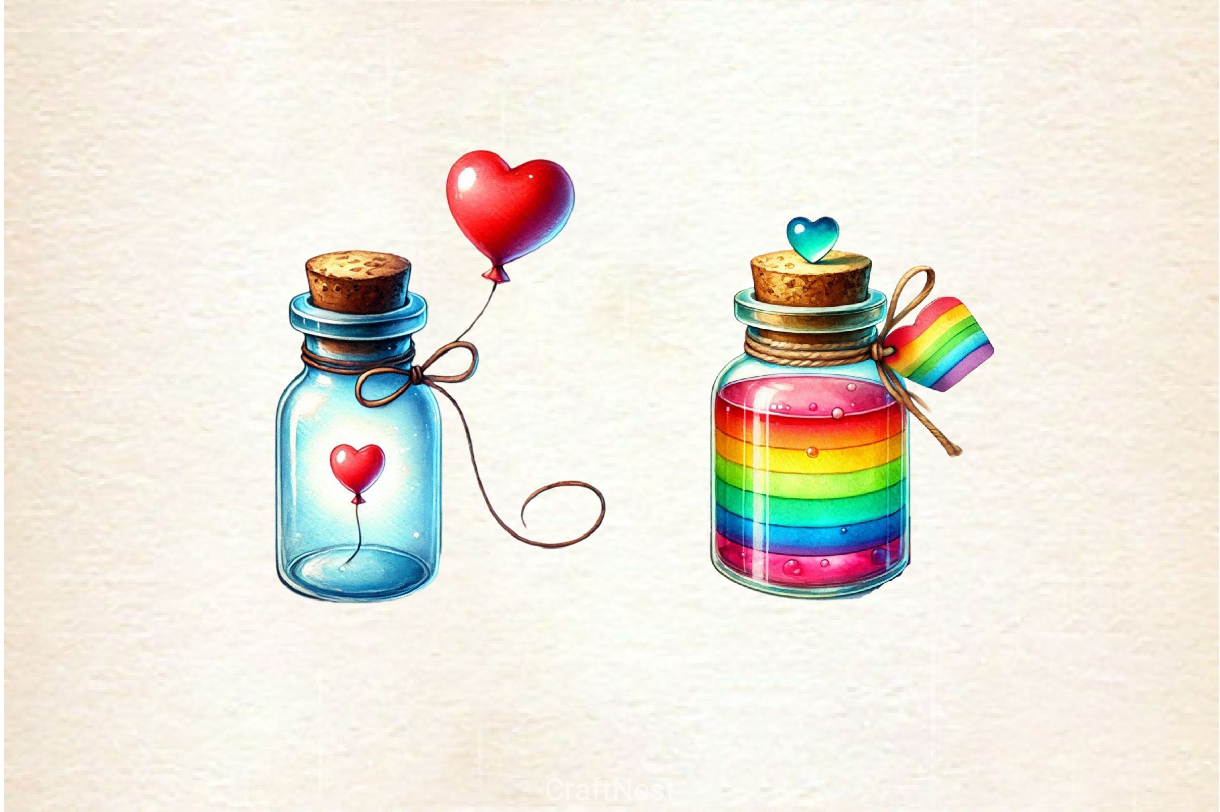 Love Bottle Valentine Clipart Bundle - CraftNest - Digital Crafting and Art