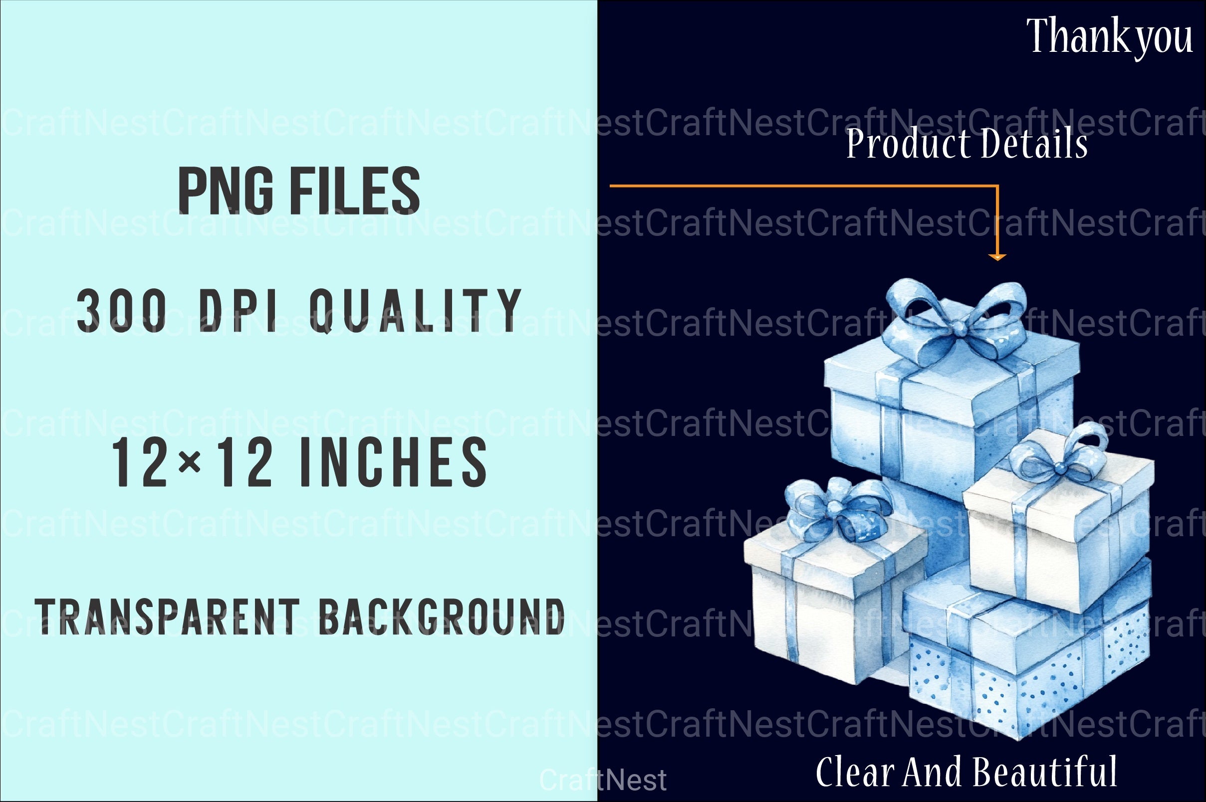 Powder Blue Winter Aesthetic Snowy Clipart Collection for Crafts & Design - CraftNest - Digital Crafting and Art