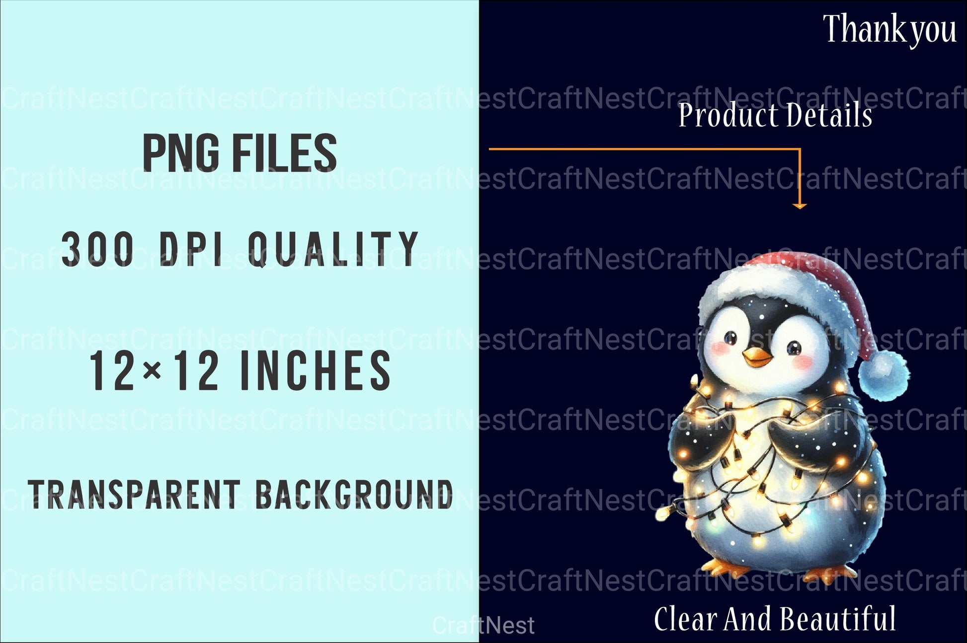 Winter Penguin Christmas Clipart Bundle - CraftNest - Digital Crafting and Art