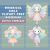 Whimsical Girls Clipart Bundle