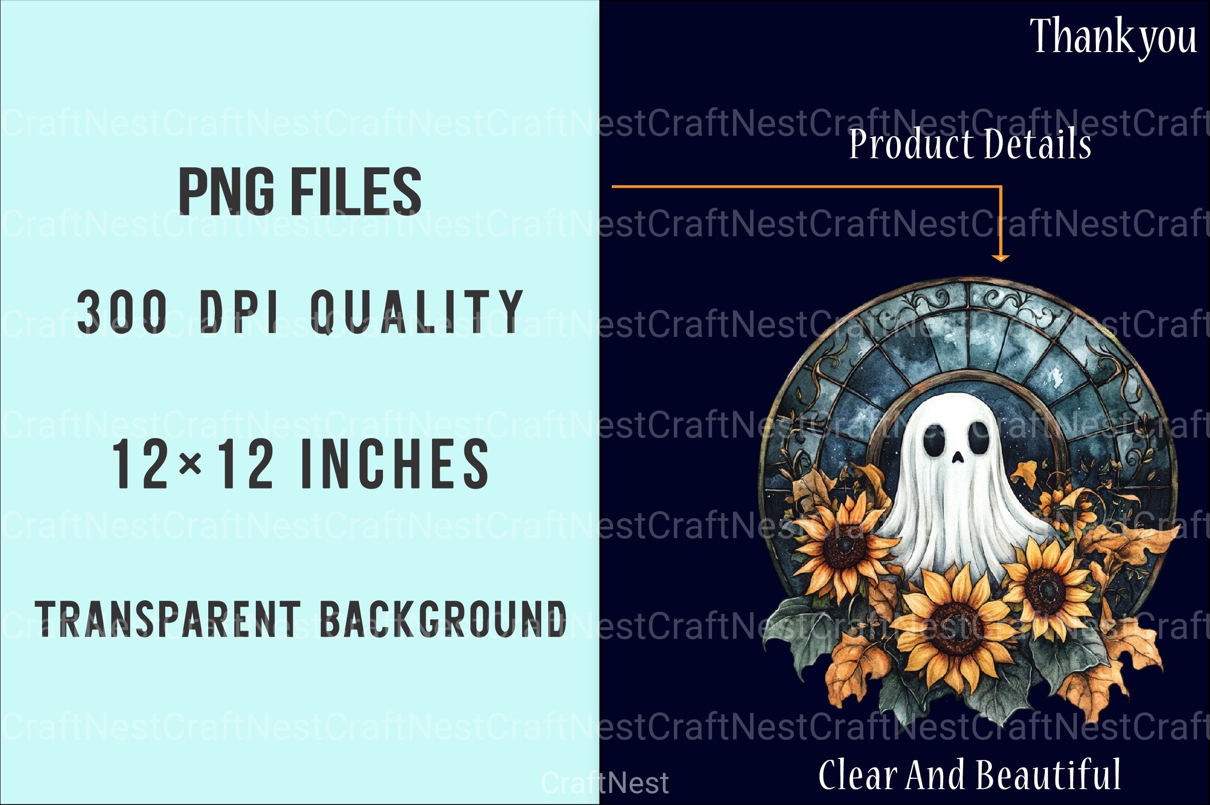 Cute Ghost Ornament Clipart Bundle - CraftNest - Digital Crafting and Art