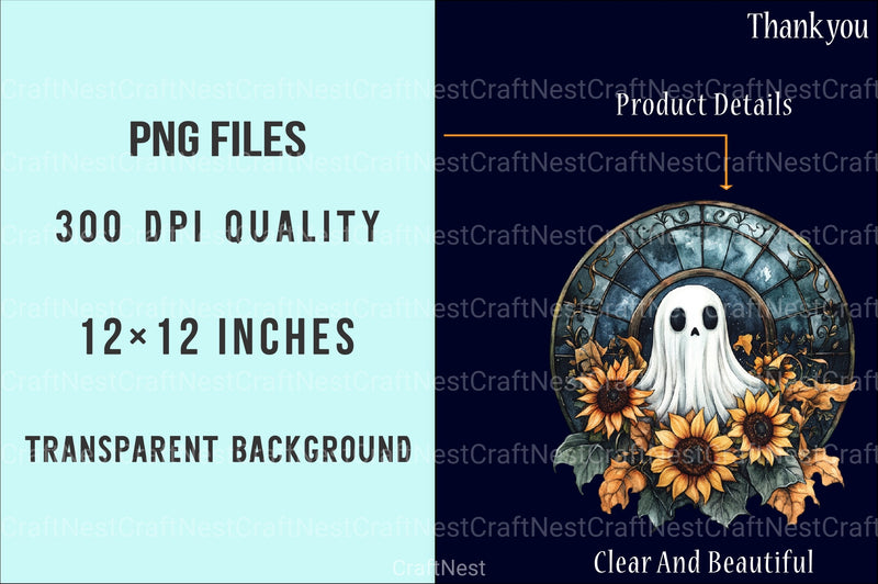 Cute Ghost Ornament Clipart Bundle - CraftNest - Digital Crafting and Art