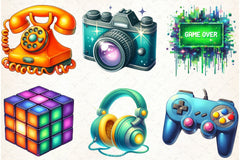 Nostalgic 90s Retro Clipart Bundle - CraftNest - Digital Crafting and Art