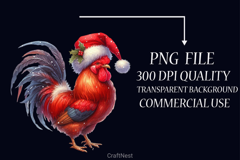 Christmas Chicken Clipart Bundle 3 - CraftNest - Digital Crafting and Art