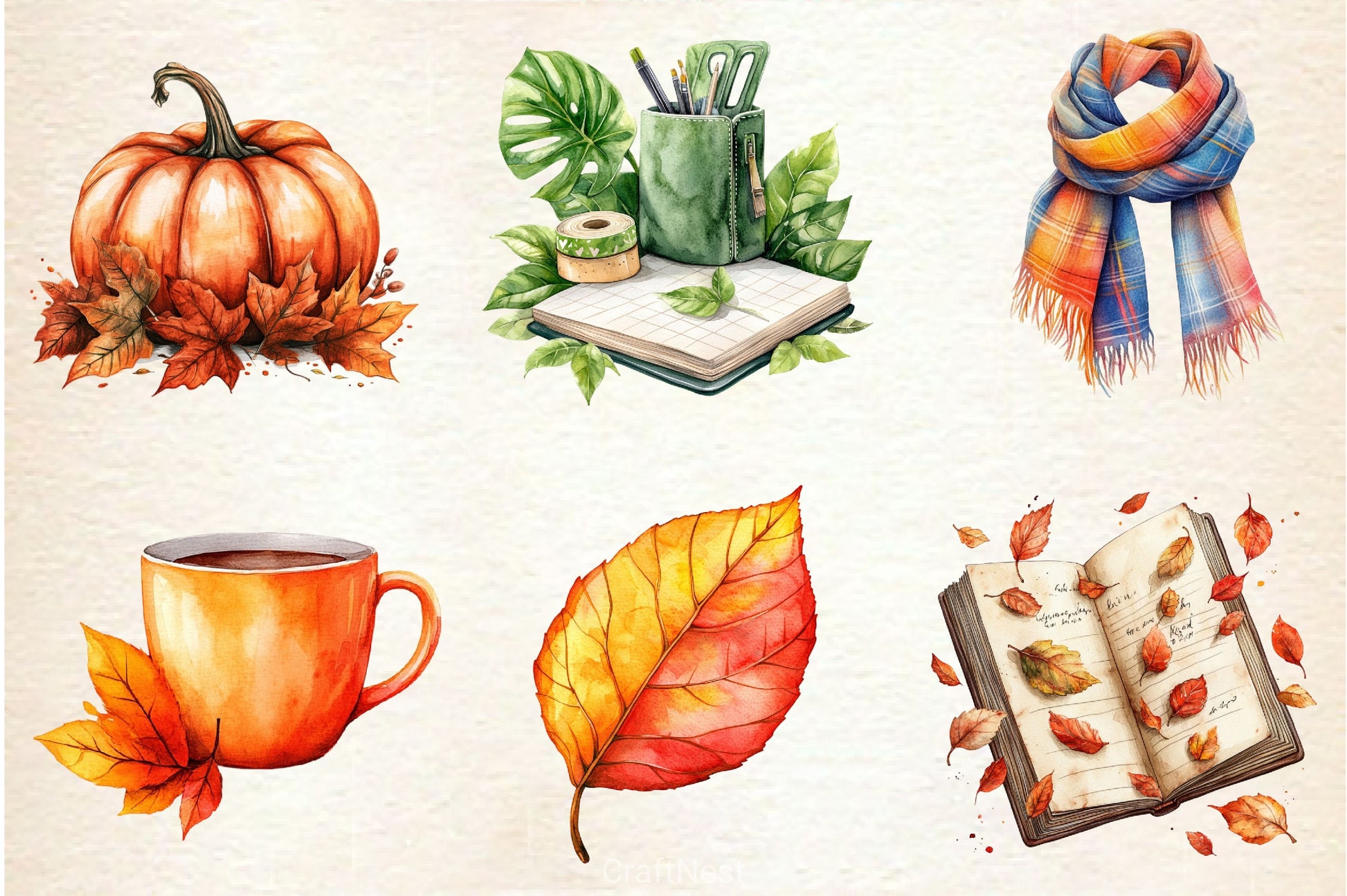 Cozy Autumn Planner Clipart Bundle - CraftNest - Digital Crafting and Art