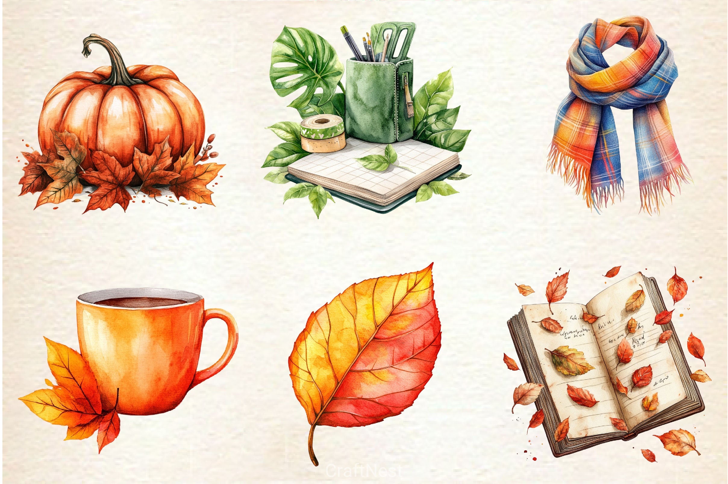 Cozy Autumn Planner Clipart Bundle - CraftNest - Digital Crafting and Art