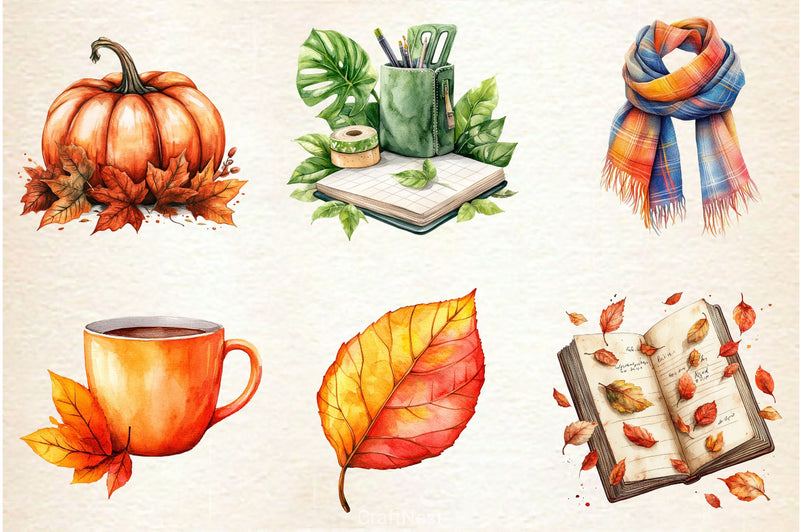 Cozy Autumn Planner Clipart Bundle - CraftNest - Digital Crafting and Art
