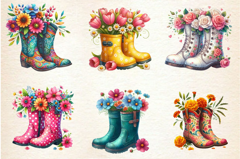 Garden Boots Clipart Bundle 3 - CraftNest - Digital Crafting and Art