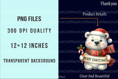 Polar Bear Christmas Clipart Bundle 6 - CraftNest - Digital Crafting and Art