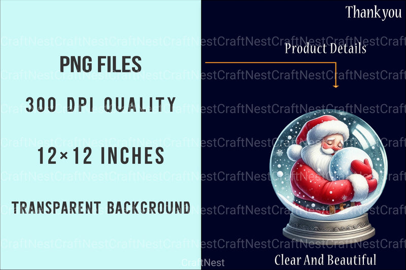 Christmas Santa Claus Ornament Clipart Bundle - CraftNest - Digital Crafting and Art