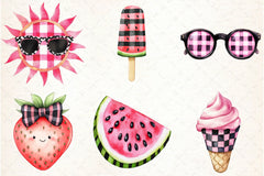 Black & Pink Gingham Clipart Bundle - CraftNest - Digital Crafting and Art