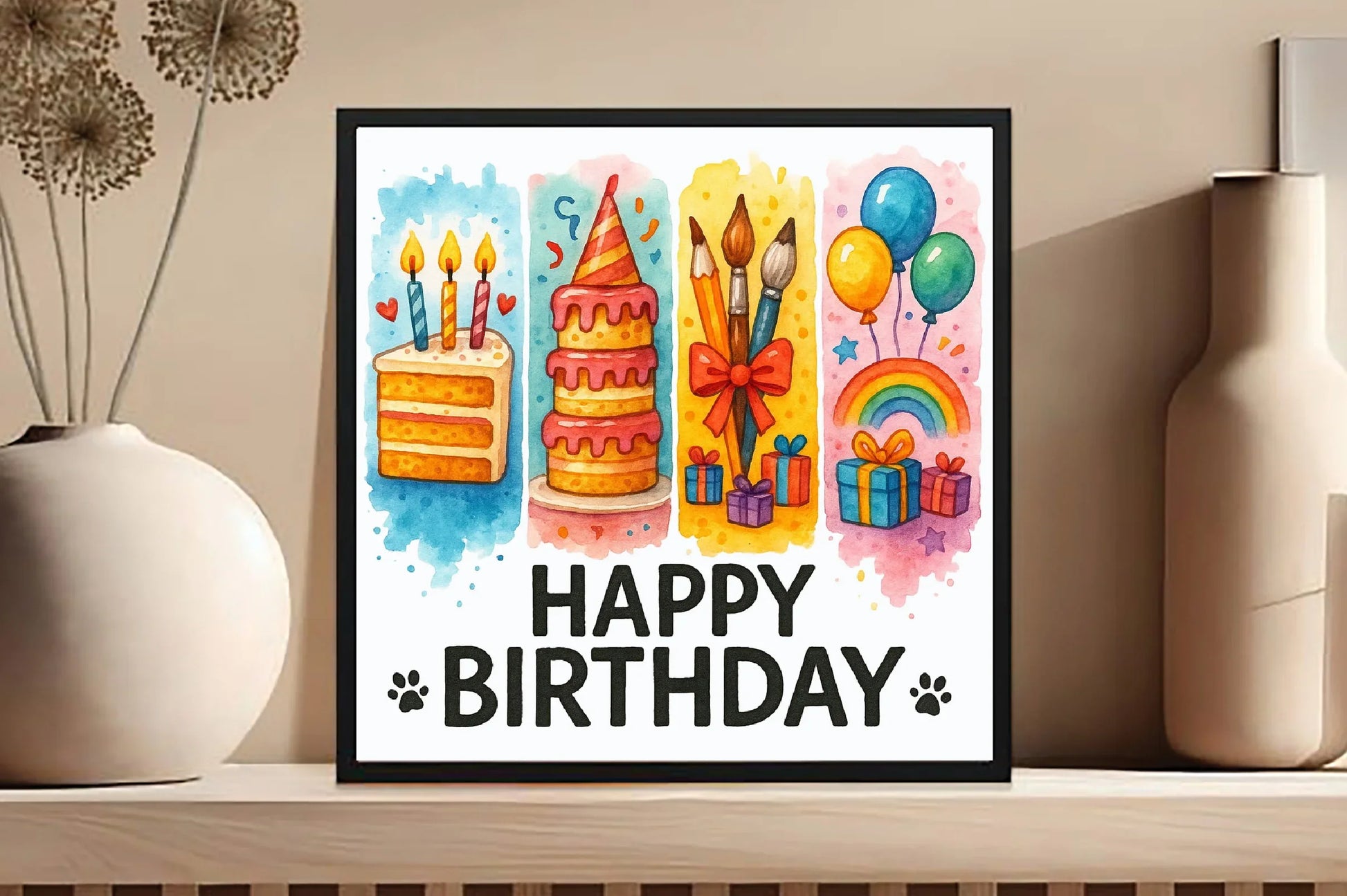 Happy Birthday Brushstroke Design Clipart Bundle - CraftNest - Digital Crafting and Art
