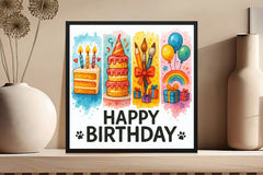 Happy Birthday Brushstroke Design Clipart Bundle - CraftNest - Digital Crafting and Art