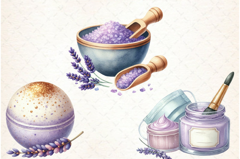 Lavender Pajama Spa Clipart Bundle - CraftNest - Digital Crafting and Art