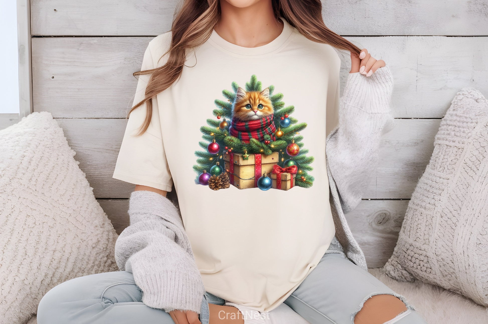 Animal Christmas Tree Clipart Bundle 1 - CraftNest - Digital Crafting and Art