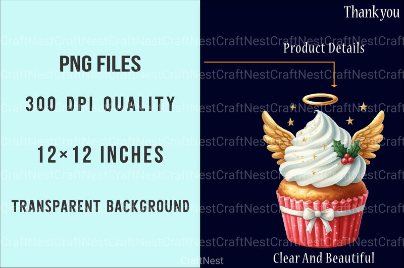 Christmas Cupcakes & Sweets Clipart Bundle - CraftNest - Digital Crafting and Art