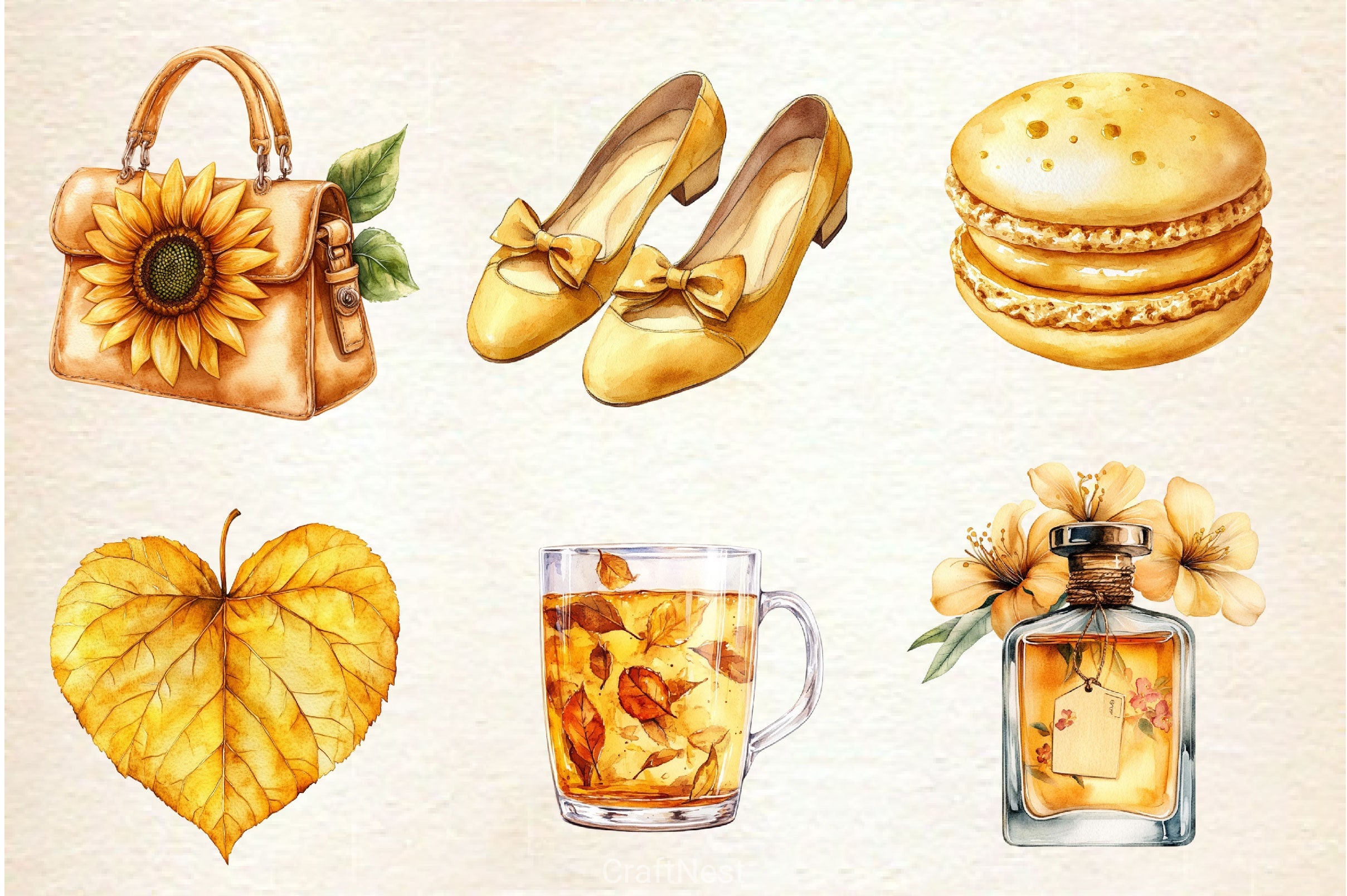 Yellow Coquette Autumn Clipart Bundle 2 - CraftNest - Digital Crafting and Art