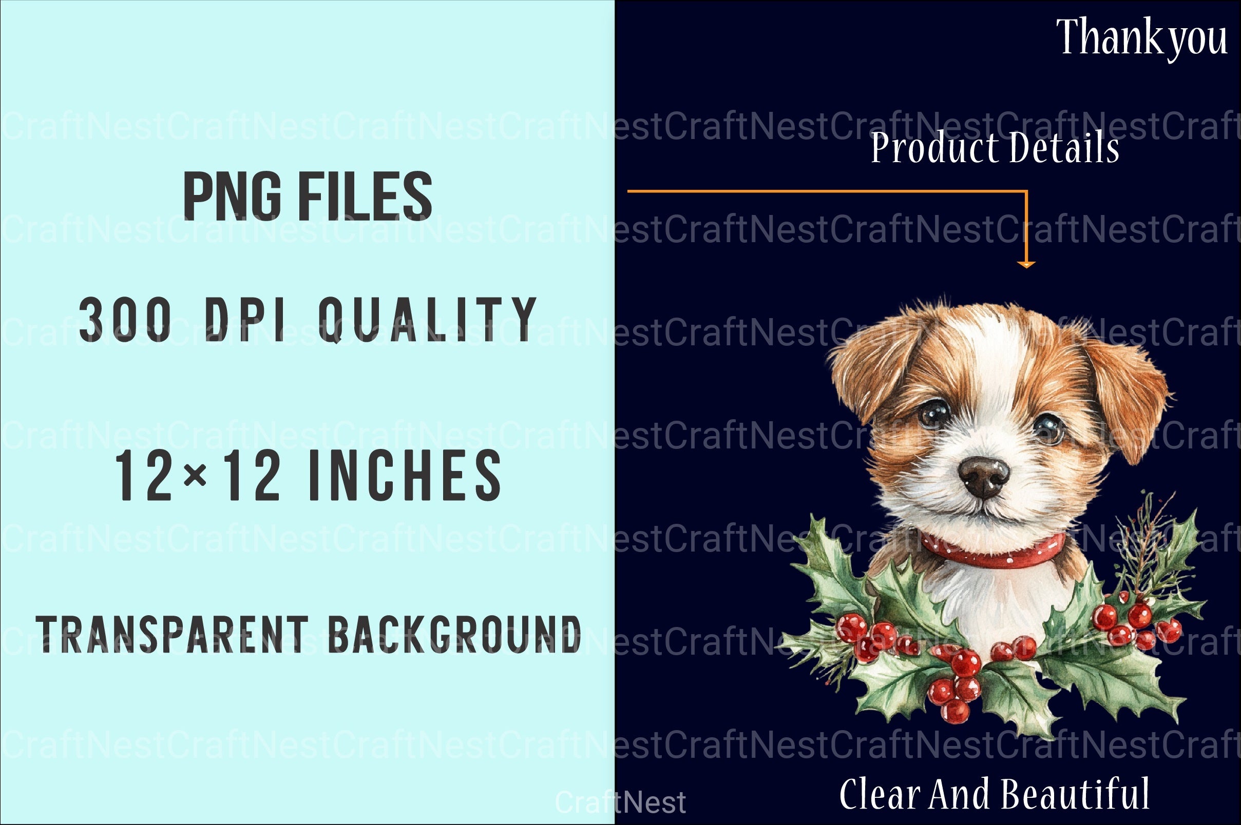 Vintage Santa Paws Retro Christmas Puppy Clipart Bundle - CraftNest - Digital Crafting and Art