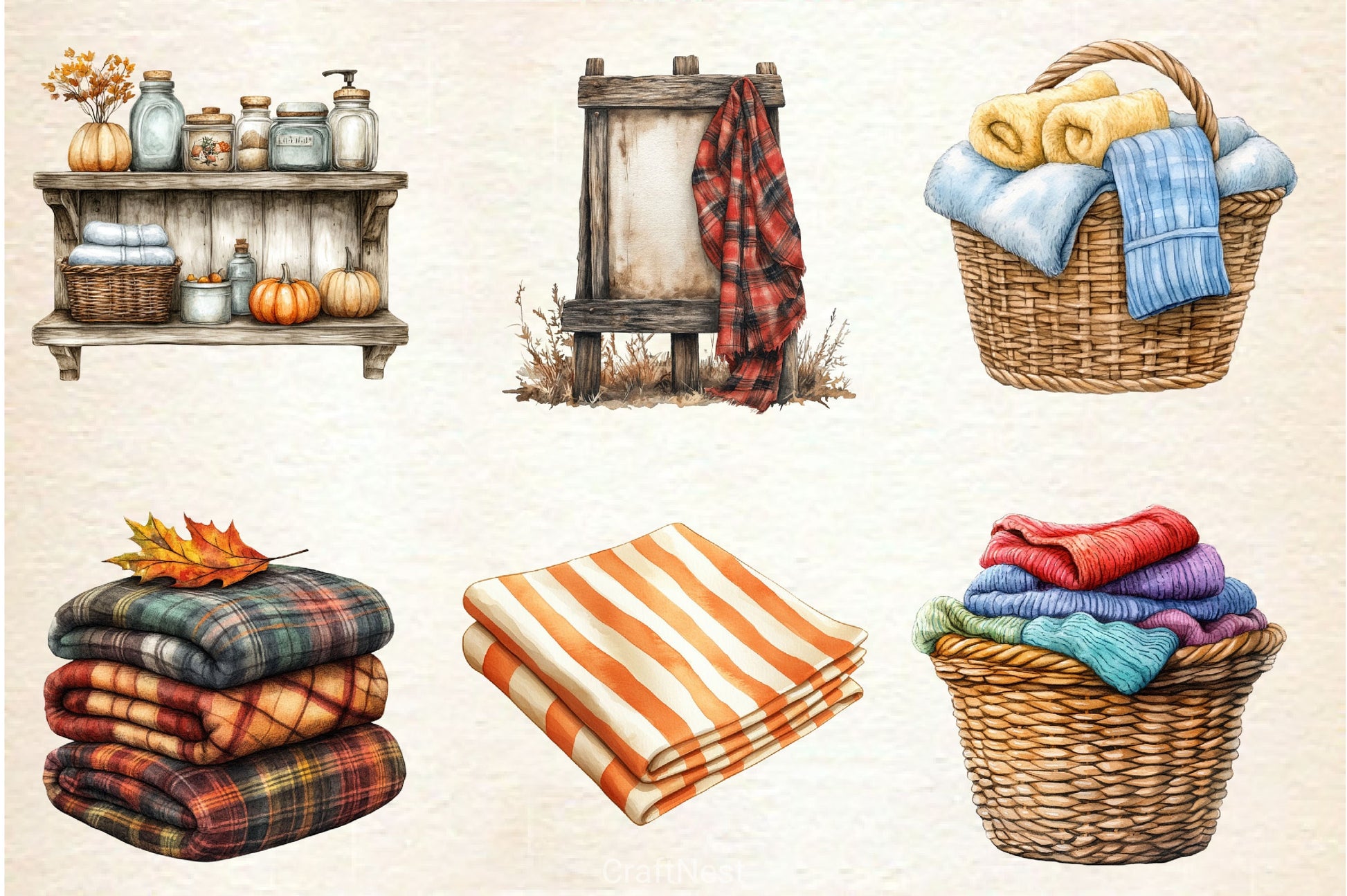 Autumn Laundry Clipart Bundle - CraftNest - Digital Crafting and Art