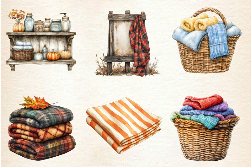 Autumn Laundry Clipart Bundle - CraftNest - Digital Crafting and Art