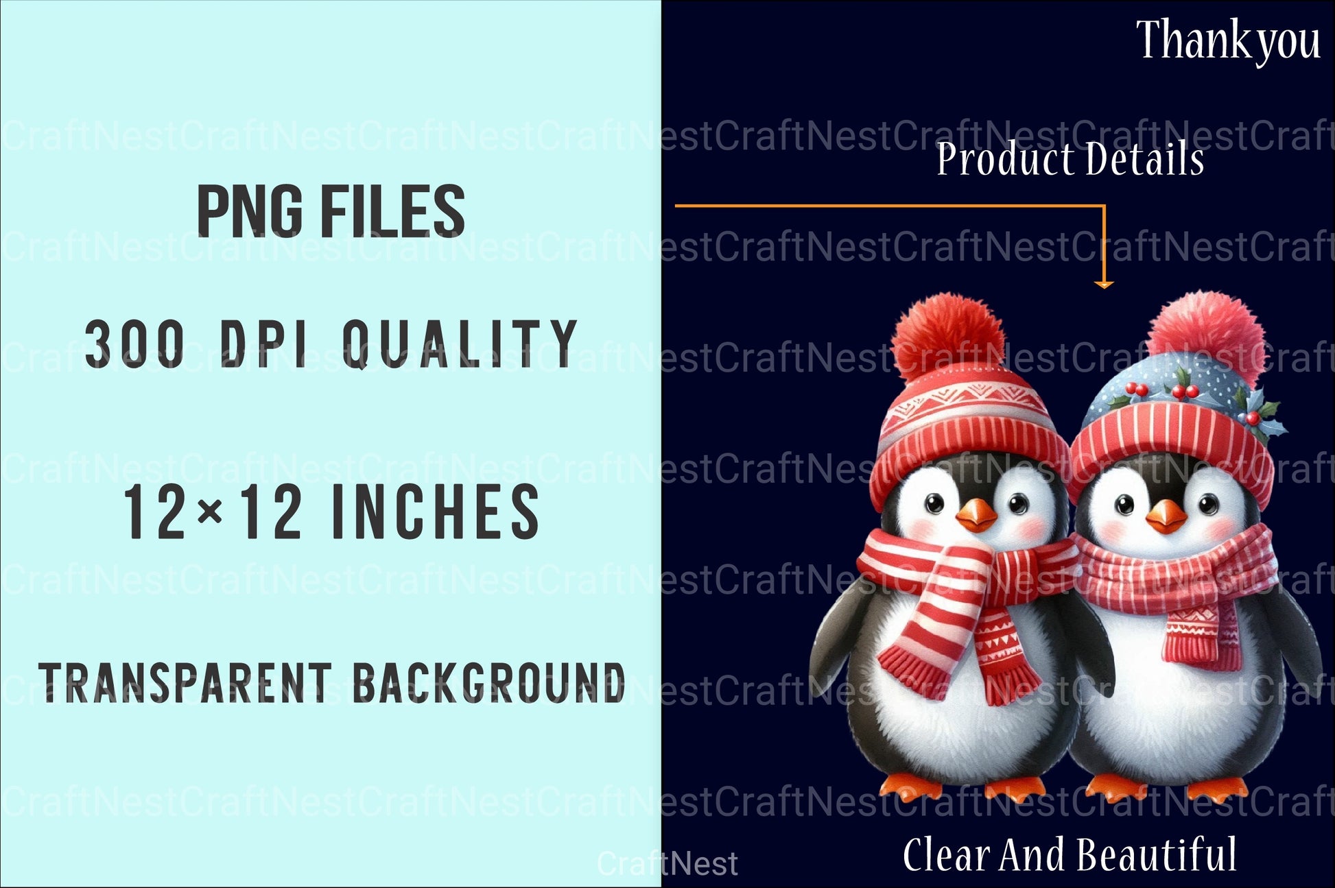 Christmas Penguins Clipart Bundle - CraftNest - Digital Crafting and Art