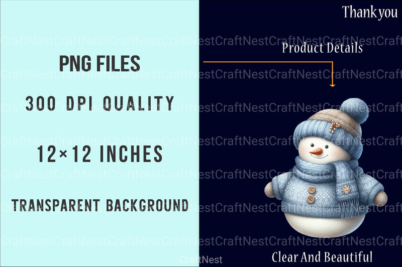 Festive Snowman Clipart Bundle 2 - CraftNest - Digital Crafting and Art