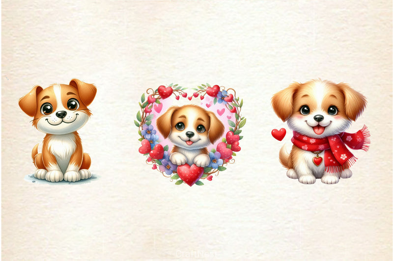 Valentine Dog Clipart Bundle 4 - CraftNest - Digital Crafting and Art