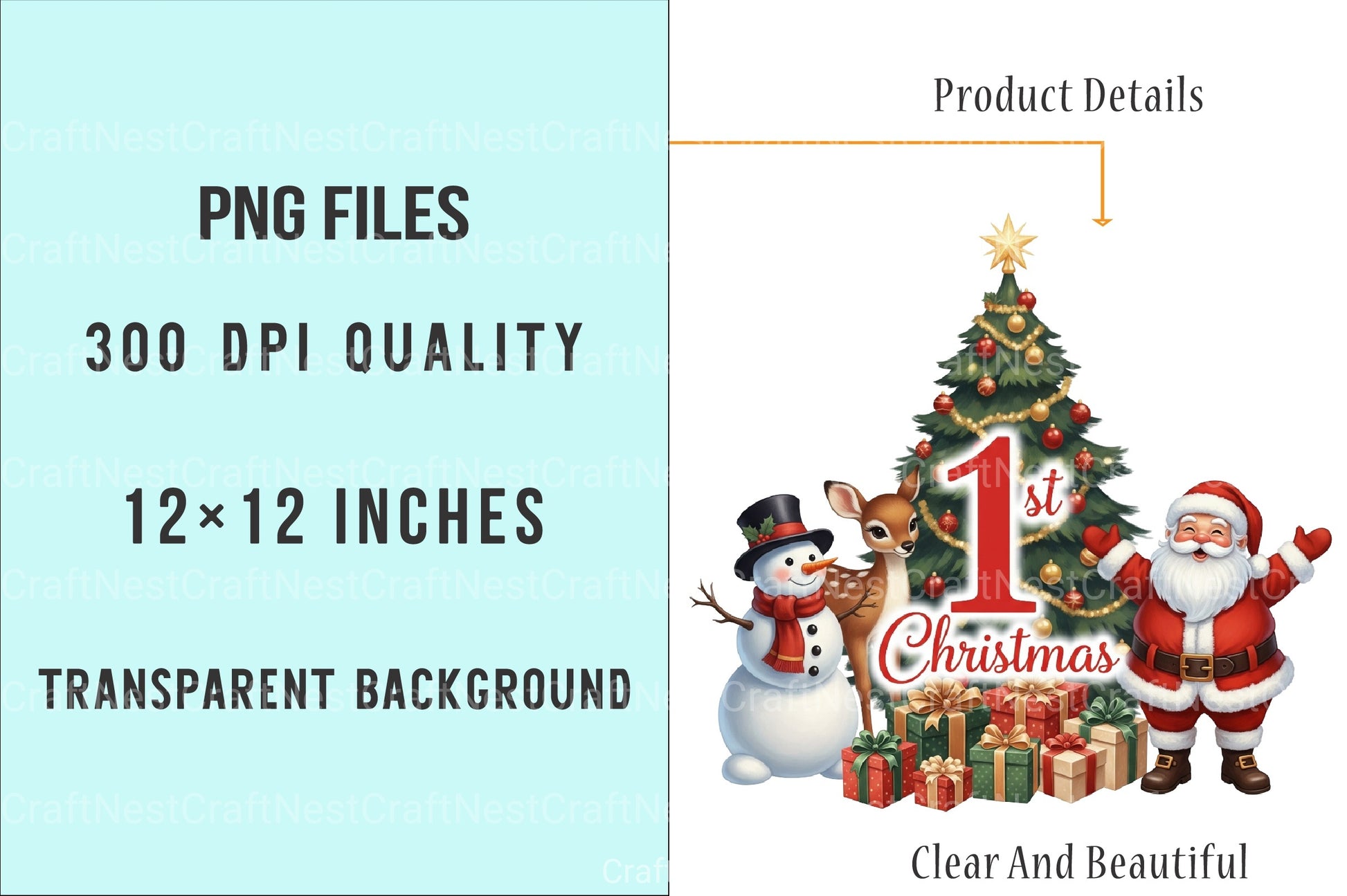 Red Santa Claus First Christmas Clipart Bundle - CraftNest - Digital Crafting and Art