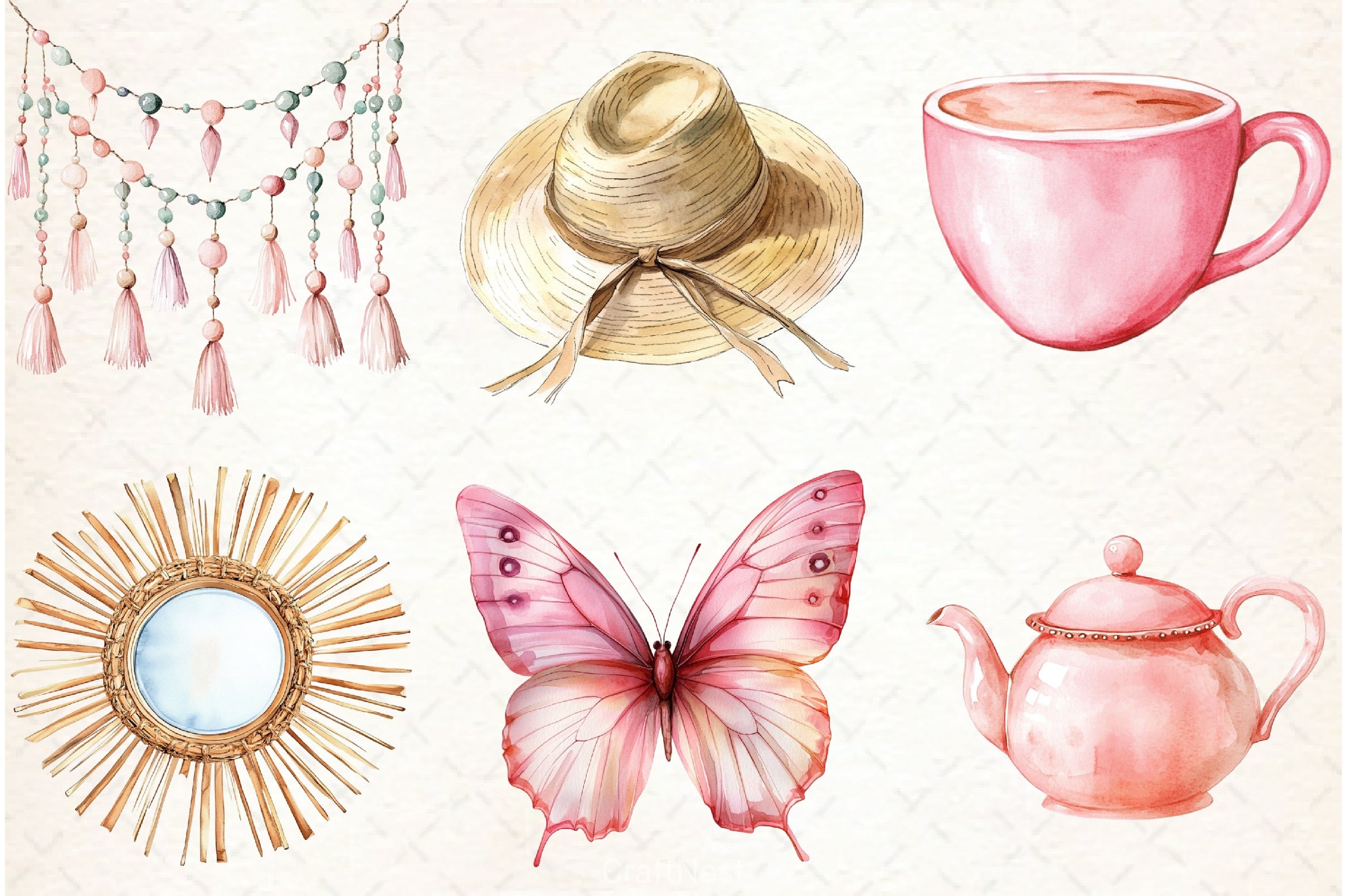 Boho Lifestyle Clipart Bundle - CraftNest - Digital Crafting and Art