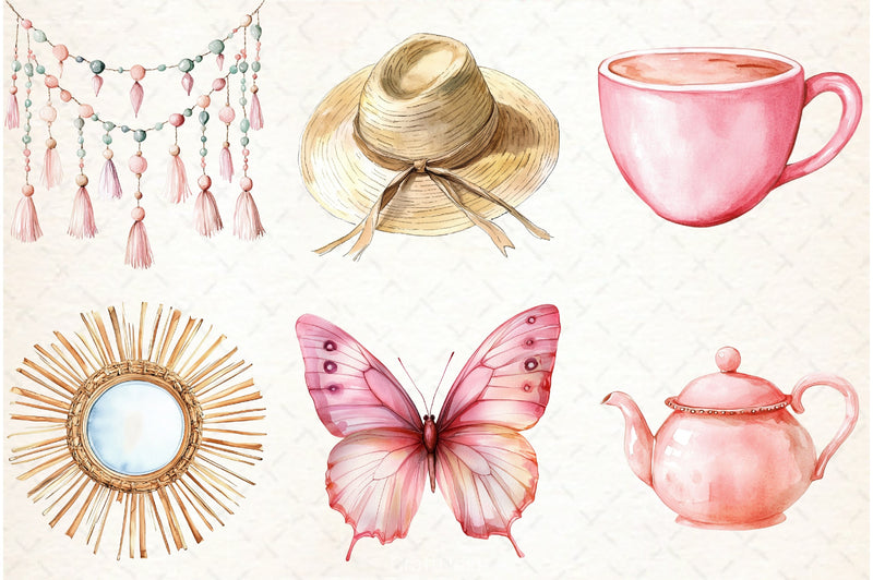Boho Lifestyle Clipart Bundle - CraftNest - Digital Crafting and Art