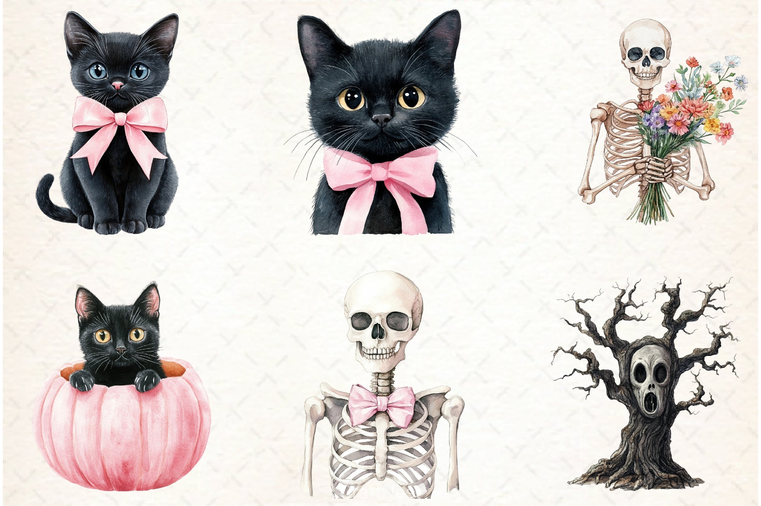 Cute Girly Halloween Clipart Bundle - CraftNest - Digital Crafting and Art