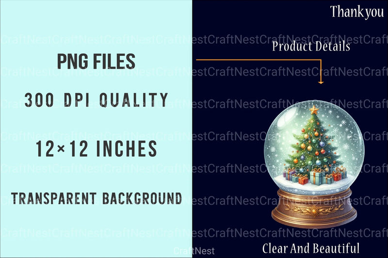 Christmas Snowglobe Village Clipart Bundle - CraftNest - Digital Crafting and Art